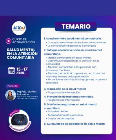 TEMARIO Salud mental en la atención comunitaria